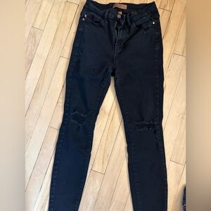 Black Distressed Skinny Jeans